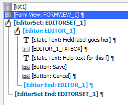 A typical layout for a component with an Editor-Textbox. 'EDITOR_1' is the Editor-Textbox.